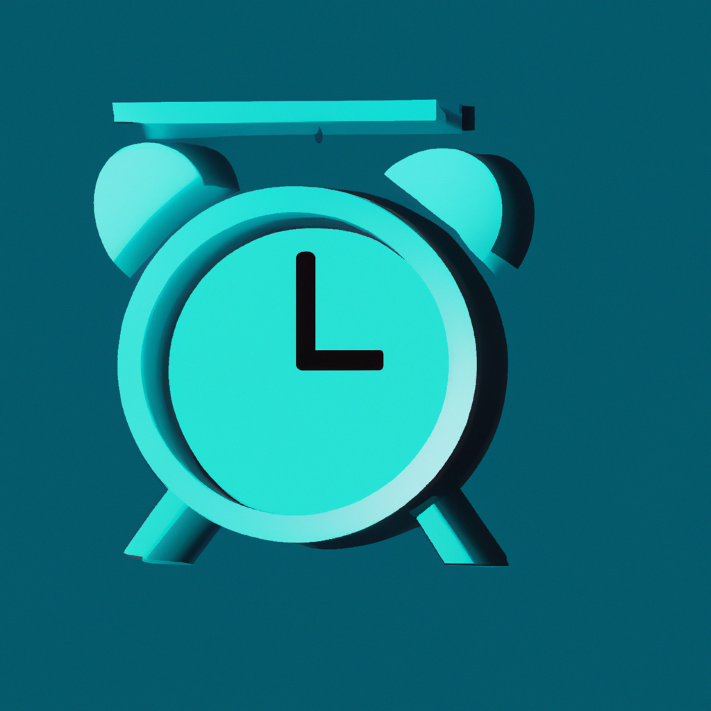 Alarm clock icon with teal glow
